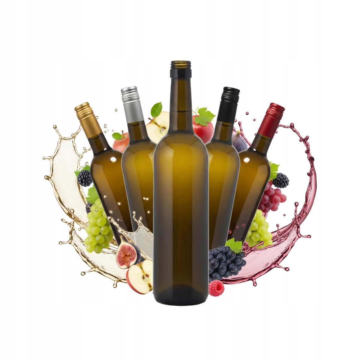 5 Flaschen Weinöl 750ml Mit Schraubverschluss, Glasflasche Für Alkoholischen Wein