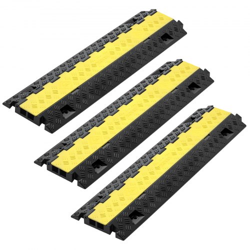 940 Mm Kabelbrücke, 9979 Kg/achstragkraft, 2-kanal(31x28 Mm) Überfahrschutz Aus Tpu, Stolperschutz, Bodenabdeckungen, Für Bereiche Mit Hoher Schwelle, Zuhause, Büro, Lager, 3er-pack