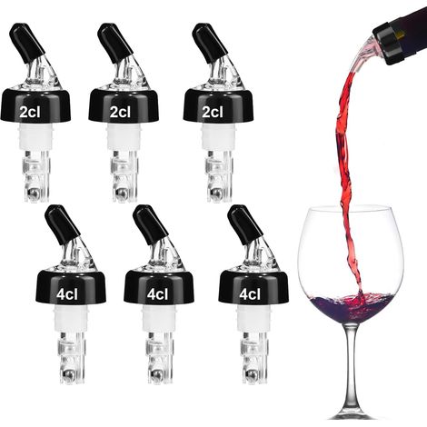 6-teiliges Flaschenausgießer-set Für 2cl/4cl-flaschen, Alkoholausgießer, Likörausgießer, Automatischer Alkoholausgießer-verschluss, Pastis-ausgießer, Ausgießer Für Wein, Likör, Cocktails, Bar