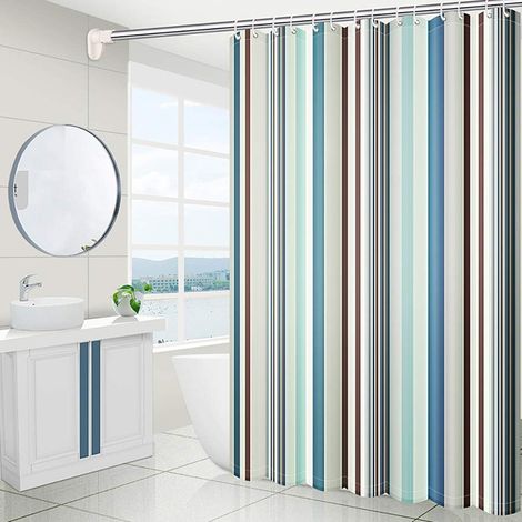 180 X 200 Cm Textil-duschvorhang, Schimmelresistent Und Wasserdicht, Antibakteriell, Waschbar, Peva, Mit Ringen