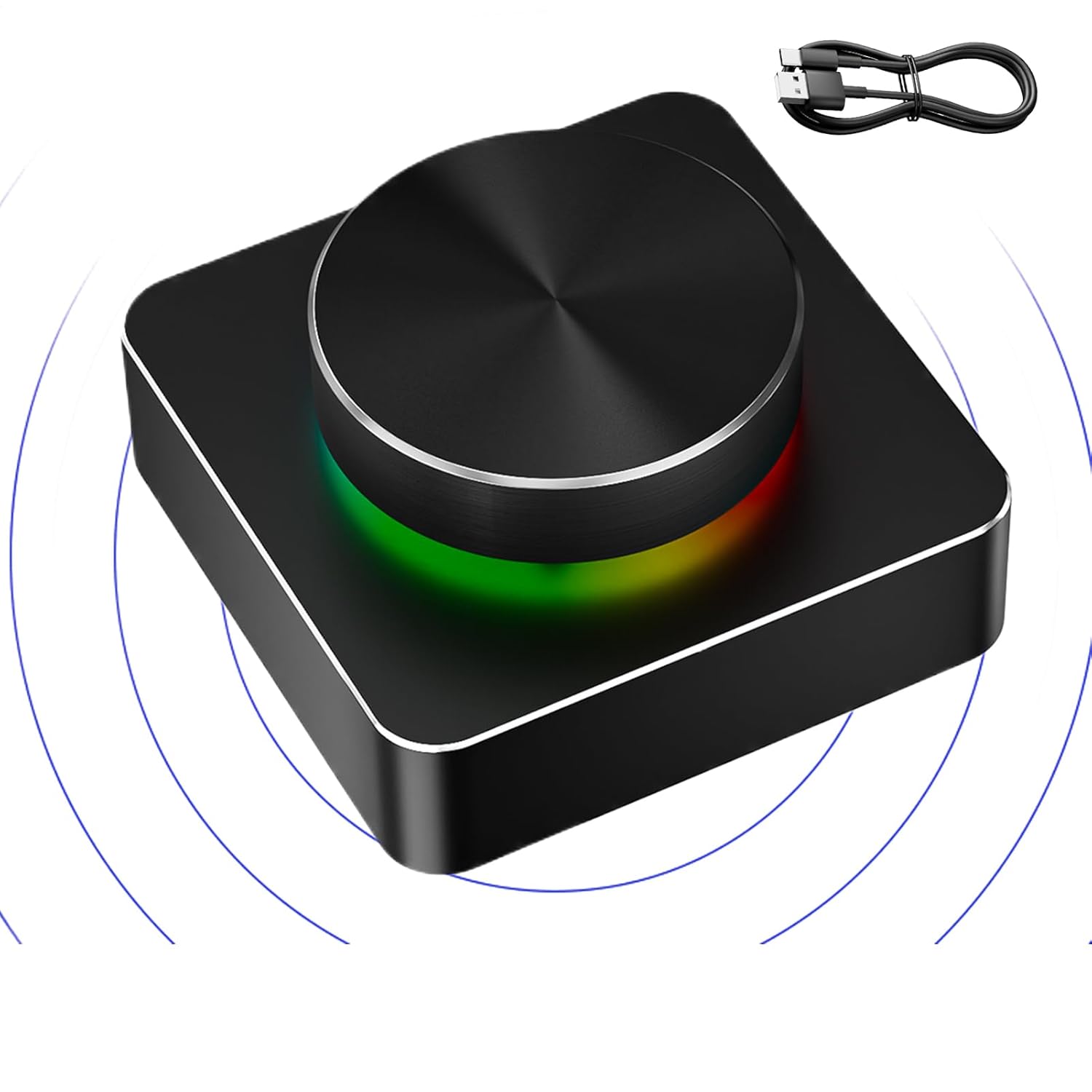 Usb-lautstärkeregler Für Computer, Kabelloser Audio-lautstärkeregler Für Computer Programmierbare Rgb-taste Mit Und Stummschaltfunktion Für Ältere Benutzer, Musikproduzenten Und Ältere