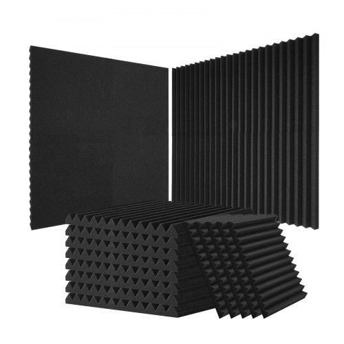 Akustikschaumstoff Akustikpaneele, 52er-set, 30x30x2,5cm, Hochdichte Schalldichte Wandplatten, Akustikplatten, Akustikschaumstoff-matten Für Studiowände Und -decken, Schwarz
