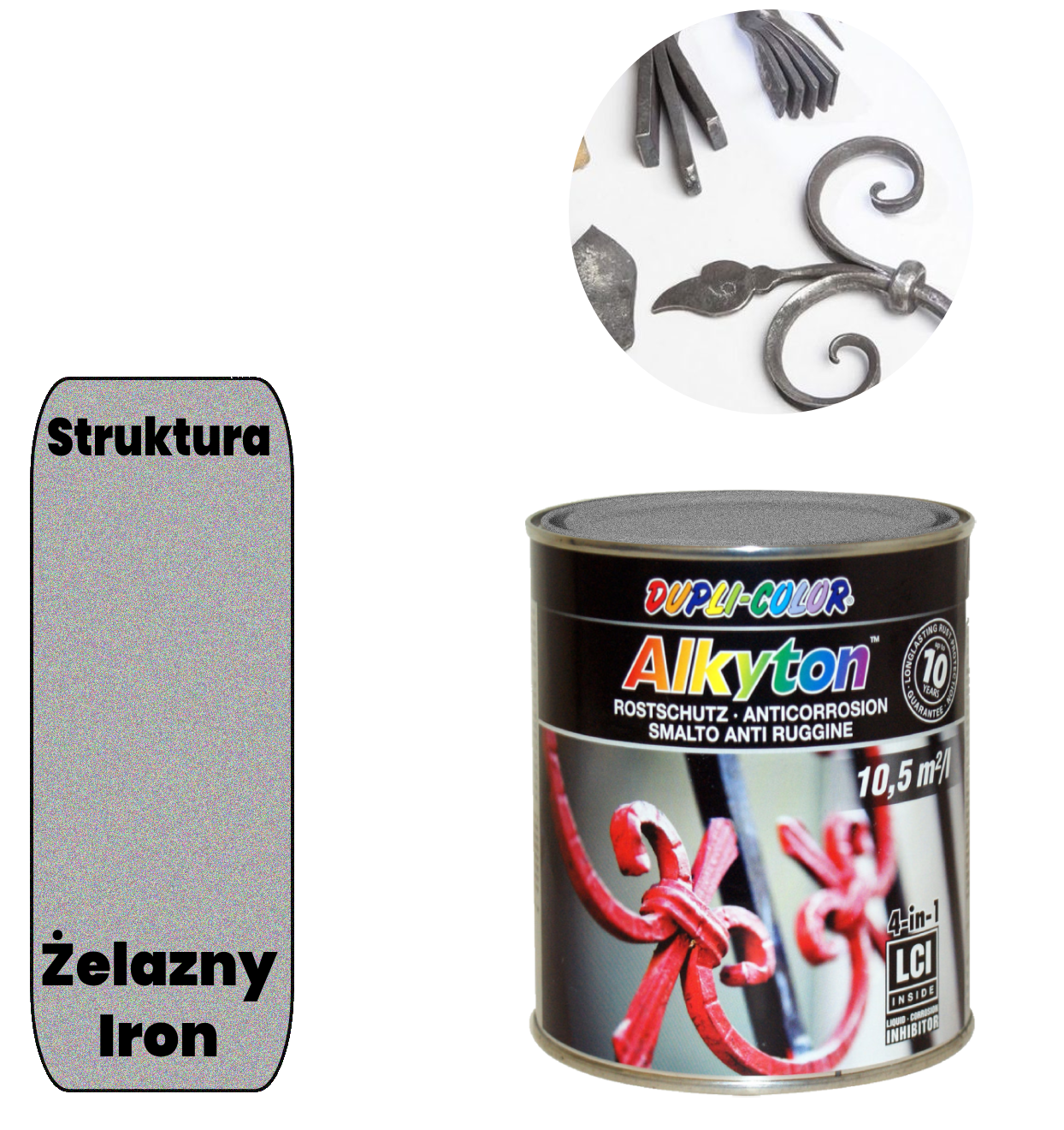 Alkyton Anti-korrosionsfarbe Für Eisen- Und Silberstrukturen, 250-ml-dose, Gegen Rost