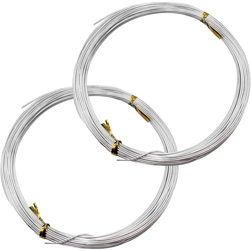 2 Rollen 1 Mm Aluminiumdraht, Flexibler Metalldraht, Eisendraht, Geeignet Für Die Herstellung Von Armbändern, Halsketten, Perlen Usw. (silberweiß)