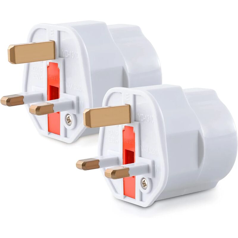 2x Uk-steckeradapter – Schuko Typ G – Frankreich Auf Uk-stecker – Kompakter Stecker Für Reisen – Kompatibel Mit Vielen Ländern