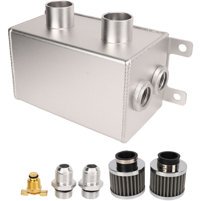 1200-ml-ölkanister-set, Doppelabweiser, Doppelfilter, An8-öltank, Silberner Schlauchanschluss