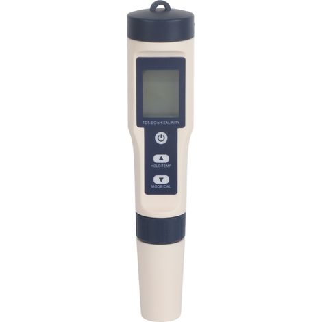 Wasserqualitätstester, 5-in-1-funktion, Salzgehalts-, Ph-, Tds- Und Ec-tester Mit Hintergrundbeleuchtung, Ez-9909