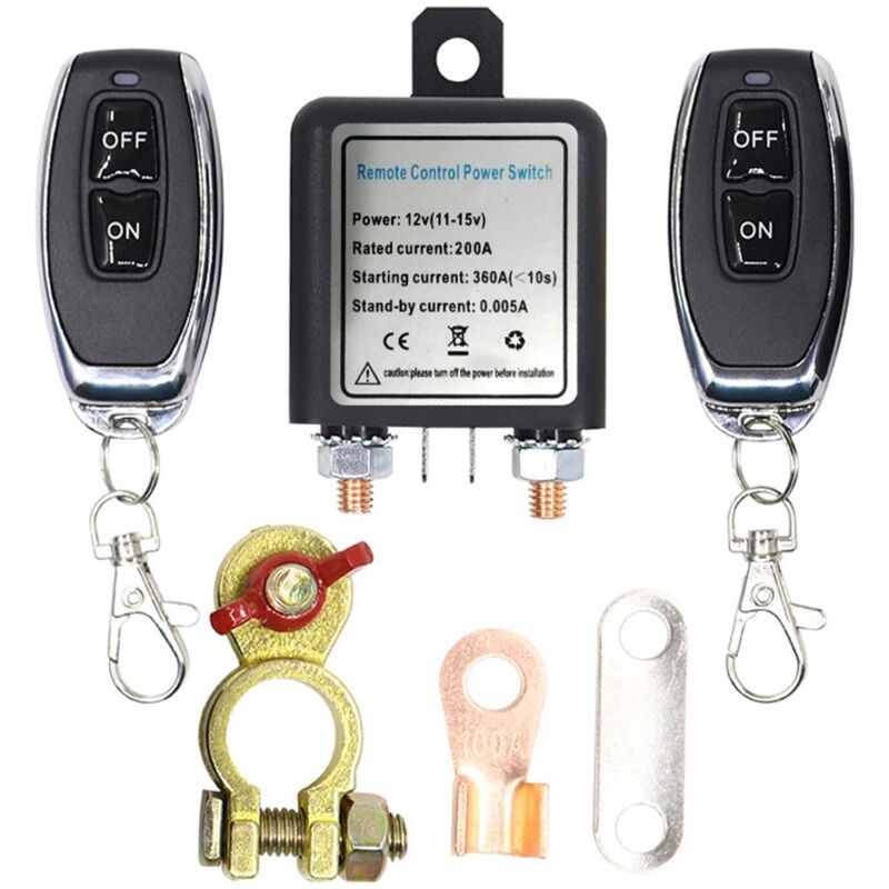 12 V Autobatterie-relais, Kabelloser Ferntrennschalter, Trennschalter, Stromabschaltung, Master Mit 2 Controllern