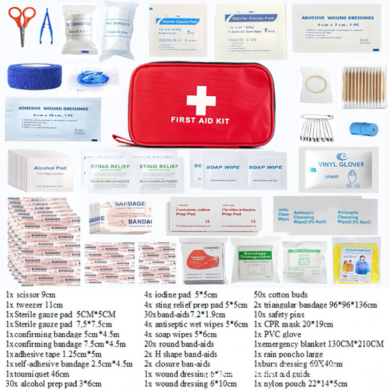 Mini-erste-hilfe-set, 180 Teile, Kleines Reiseapotheken-set, Erste-hilfe-set Für Auto, Zuhause, Arbeitsplatz, Reisen, Camping, Wandern Und Outdoor-sport