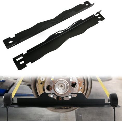 Set Aus 2 Radvermessungsplatten, Spurvermessungsplatten, Radvermessungsplatten Aus Edelstahl, Mit Aufhängelöchern