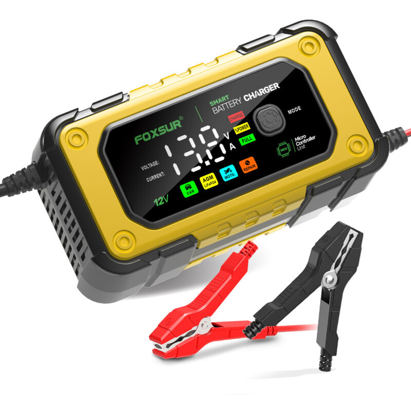 12v/24v Smart-batterieladegerät Mit Mehrfachschutz Für Auto, Lkw/agm/gel/nass/sla, Gelb