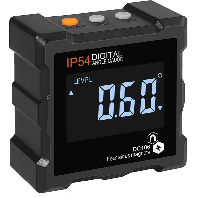 360° Lcd-digital-neigungsmesser, Magnetischer Digital-neigungsmesser, Elektronischer Neigungsmesser, Automatische Abschaltung, Mit Magnetischer Hintergrundbeleuchtung, 4 Magnetische Seiten, Ip54 Wasse