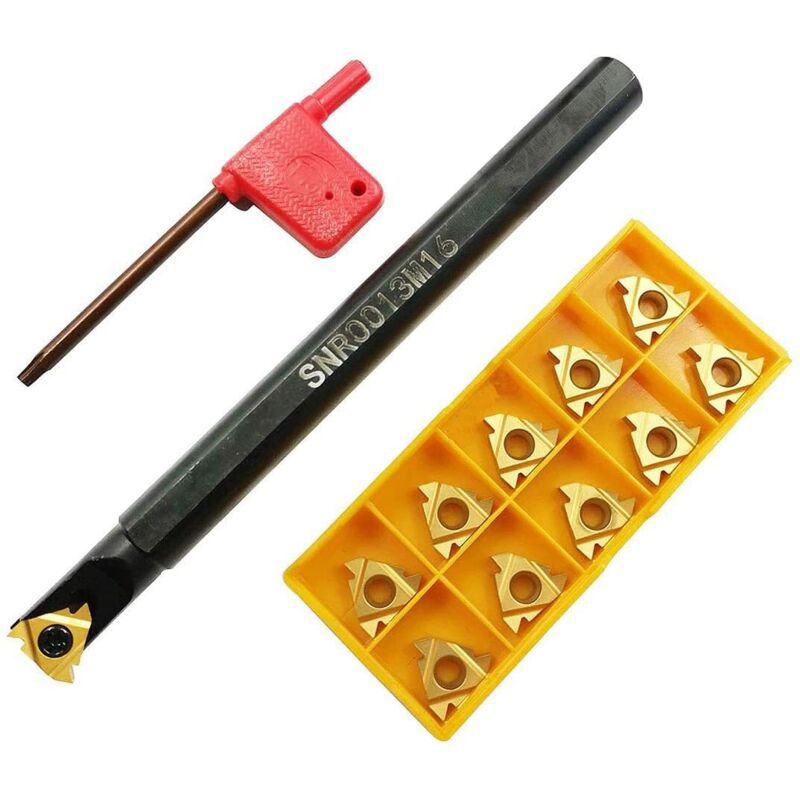 Snr0013m16 Cnc-drehhalter Für Innengewindedrehmaschine + 10 Stück 16ir Ag60 Wendeschneidplatten Aus Hartmetall
