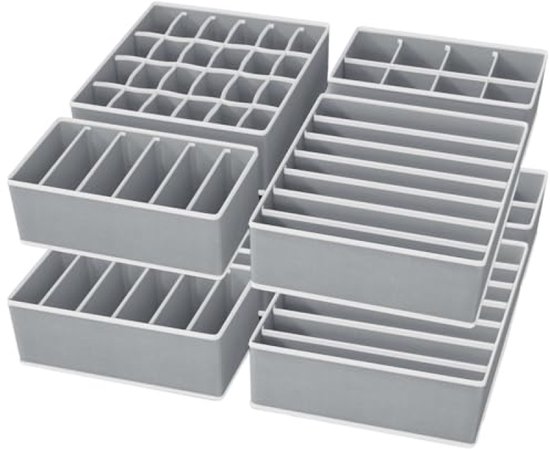 8-teiliges, Faltbares Schubladeneinteiler-set – Organizer Für Unterwäsche, Socken Und Accessoires (grau)