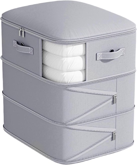 Bettdecken Aufbewahrungsfächer Kleiderorganizer Saisonale Aufbewahrung Feuchtigkeitsbeständiges Material 26,4 X 21,7 X 4,8 Cm (l X B X H) Grau