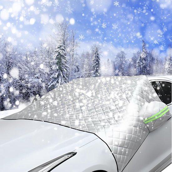Windschutzscheibenabdeckung – Hagelschutzhülle – Wetterschutz – Dreilagiges Material – 230 X 148 Cm – Silber
