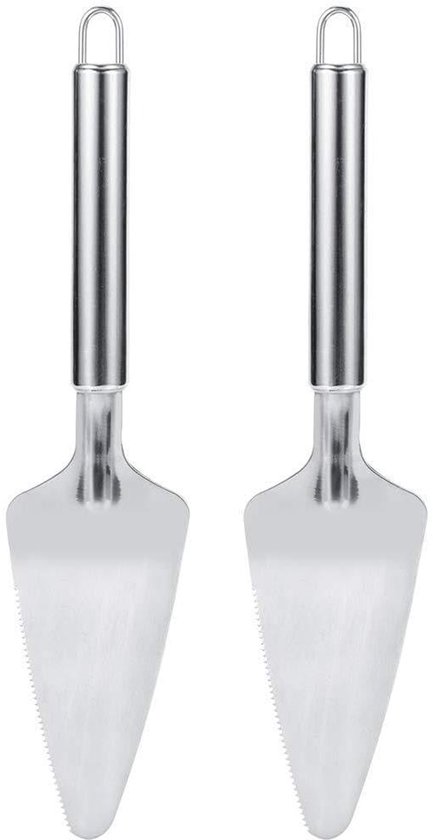 Pizzaschaufel-set – Tortenheber – Gebäckzubehör – Ergonomischer Griff – 2-teilig – Silber