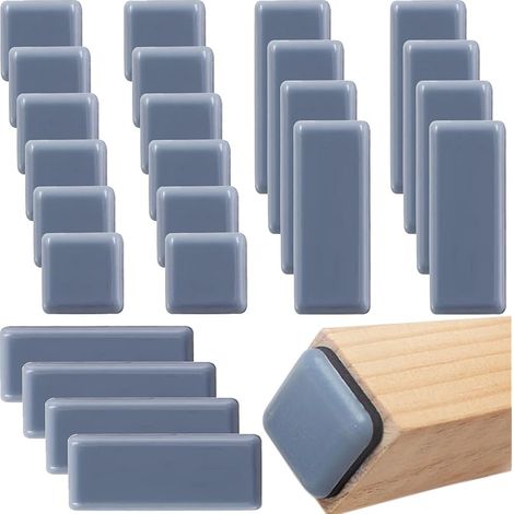24 Stück Ptfe-gleiter, Selbstklebende Möbelgleiter, Teflonpads Zum Schutz Von Möbelböden, Grau (19 X 70 Mm, 20 X 20 Mm)