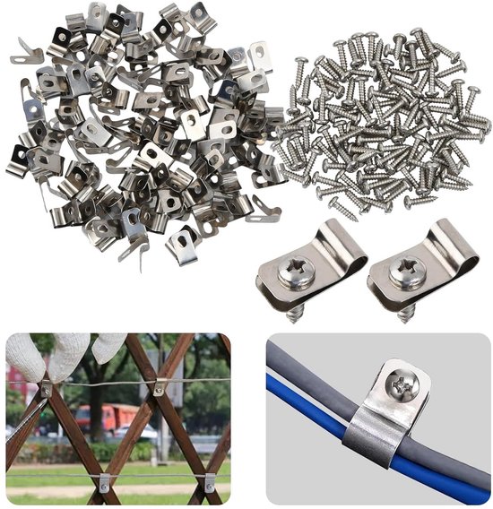 Drahtklemmen Aus Edelstahl Zaunklemmen Befestigungsklemmen Für Drahtgeflecht Rostbeständiges Material 304 100 Stück Silber