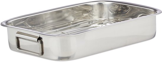 Bratform Mit Rost Xl Edelstahl Ofenfest Spülmaschinenfest Silber