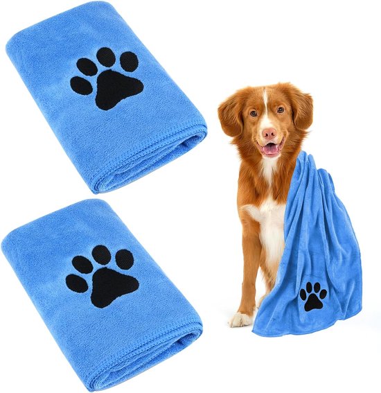 2 Hundehandtücher, Hoch Saugfähig, 75 X 35 Cm Mikrofaser Hundehandtuch, Für Kleine Hunde, Katzen Und Andere Haustiere, Zum Baden, Für Regentage,