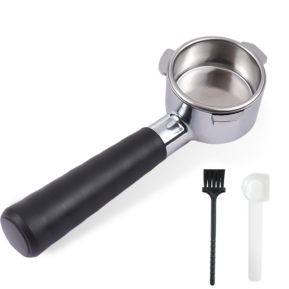 Bodenloser 58-mm-siebträger Mit Edelstahl-siebkorb (3-armig), Siebträgergriff Mit Reinigungsbürste Und Löffel. Kompatibel Mit Den Breville Kaffeemaschinen 450, 820, 840 Und 870.