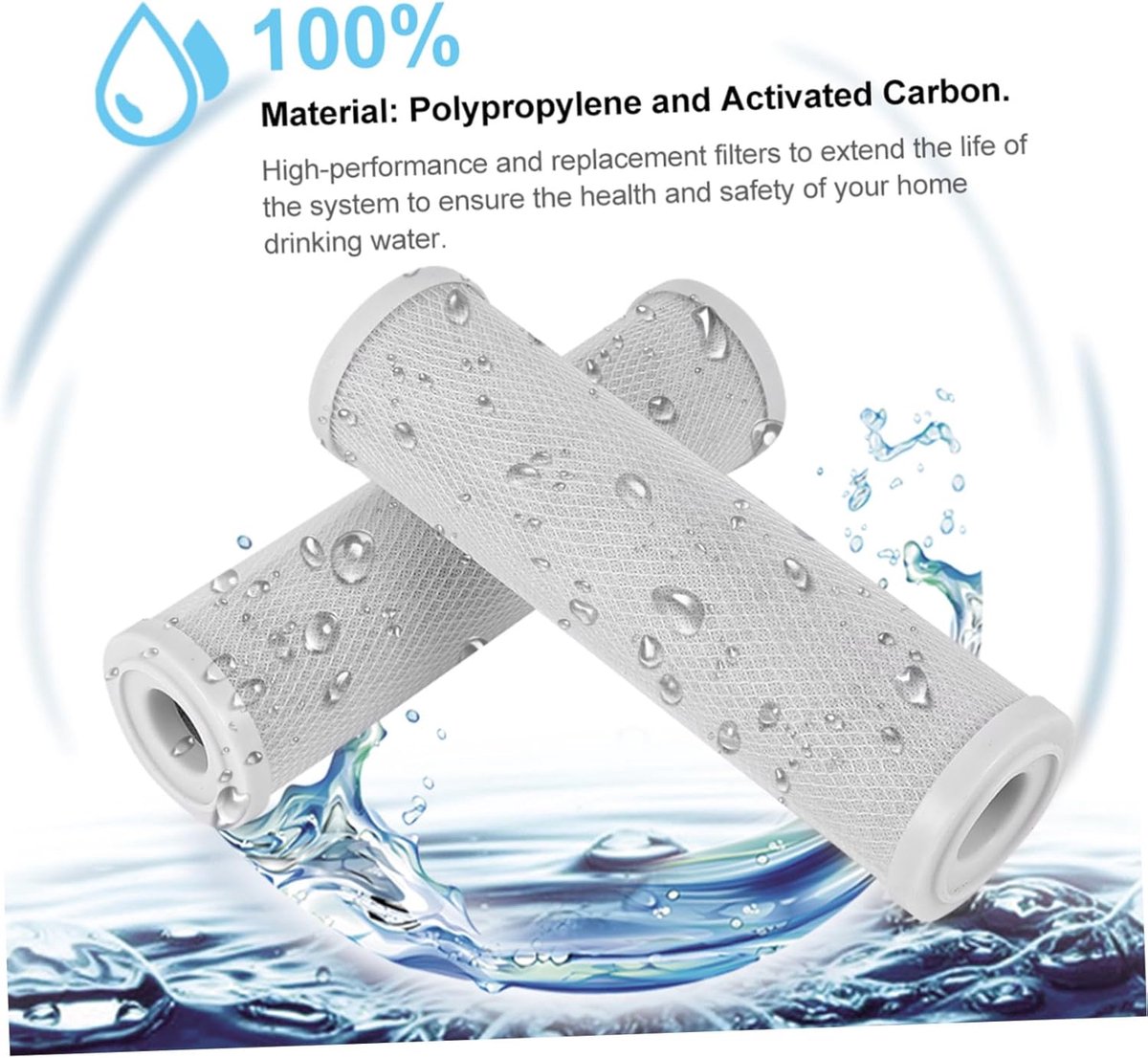 Filterkartuschen - Aktivkohlefilter - Wasserfilterkartusche - 10-zoll-universalfilter - Für Leitungswasser, Brunnenwasser, Trinkwasser - Filtert Sedimente Und Entfernt Gerüche (25 X 7 Cm - Grau)