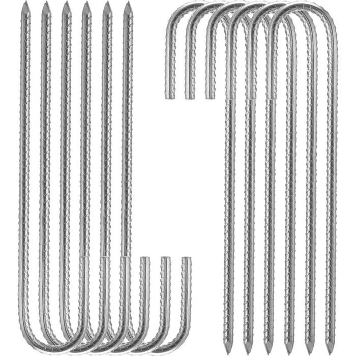 Verzinkte Stahlpfosten – 30 Cm – J-haken – 10er-pack – Silber – Rostbeständig – Robust Und Langlebig