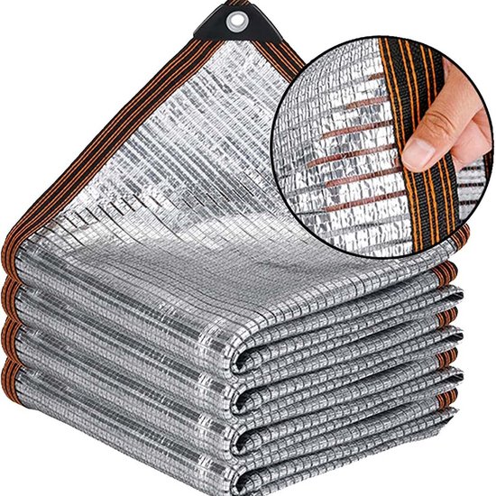 Reflektierendes Aluminium-sonnenschutznetz – 2 X 3 M – 99 % Schattierungsgrad – Extrem Hitzebeständig – Mit Ösen – Für Auto, Hund & Camping – Silber