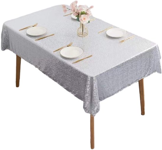 Waschbare Tischdecke Tischdecke In Leinenoptik Aus Wasserabweisendem Polyester Mit Lotus Effekt Oval, 120 X 180 Cm Silber Für Esszimmer Und Balko
