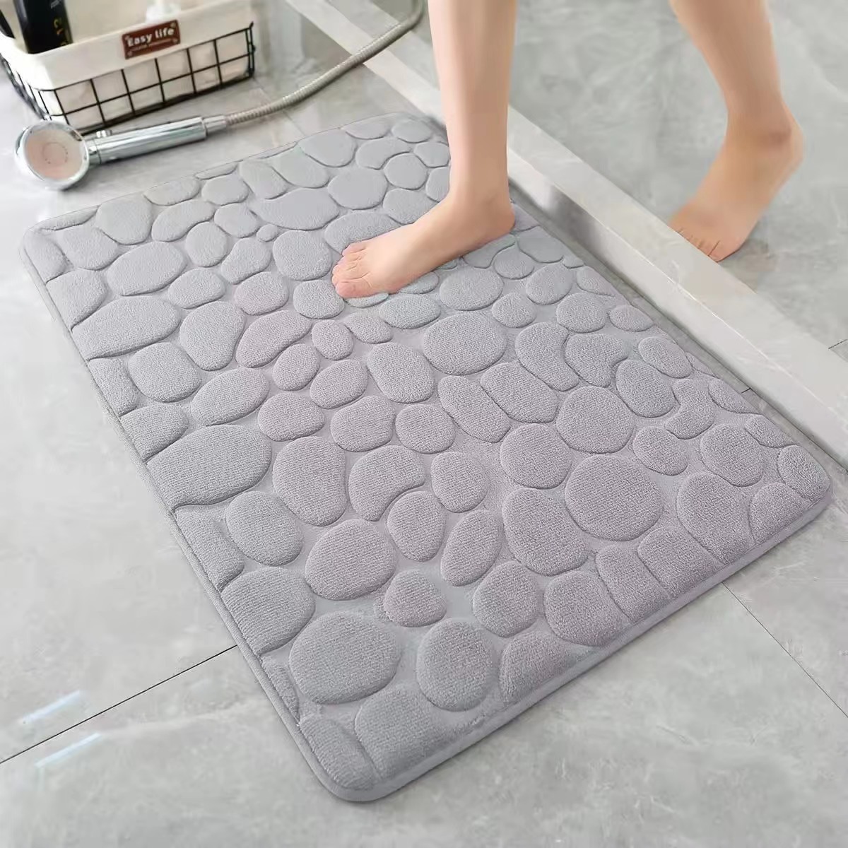 3d-antirutsch-badematte, Saugfähige Matte Gegen Straßenschäden, Maschinenwaschbar, Schnelltrocknend, Modern, Umweltfreundlich