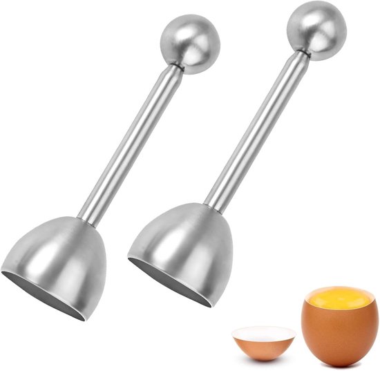 Eieröffner Set Eierschneider Frühstückszubereitung Edelstahl 2 Teilig Silber