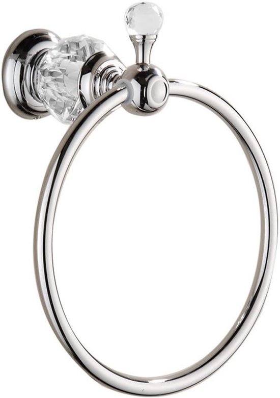 Handtuchring Kristallhalter Badezimmer Organizer Offenes Schlaufendesign 21 Cm Hoch Silber