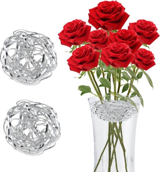 Kenzan Blumen-igel Ikebana Stielhalter - Blumenstiel Hanataba - Blumenarrangement Für Vasen Zu Hause - Silberne Blumendekoration 2 Stück.