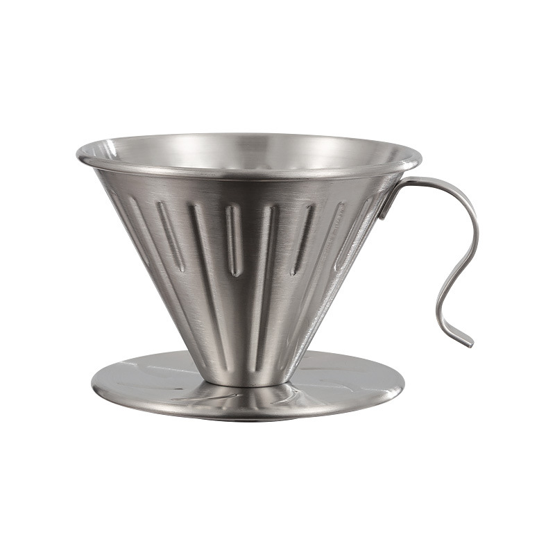 Kaffeeset Aus Edelstahl V60 (304) Mit Filter, Tasse Und Trichter Für 1 Bis 4 Personen. Papierfilter Für Die Zubereitung Zu Hause, Im Freien Und Für Den Professionellen Einsatz.