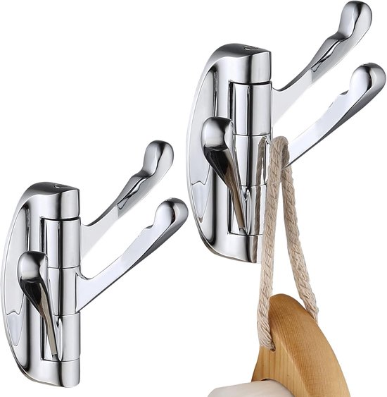 Drehbarer Haken – Handtuchhaken Aus Massivem Metall Mit Mehreren Dreifach Drehbaren Armen – Dreifach Drehbarer Bademantelhaken – Wandmontage