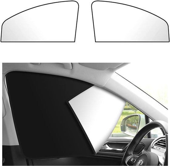 2 Sonnenschutzblenden Für Autofenster, Geeignet Für Seitenscheiben – Magnetisch – Uv-schutz – Silber