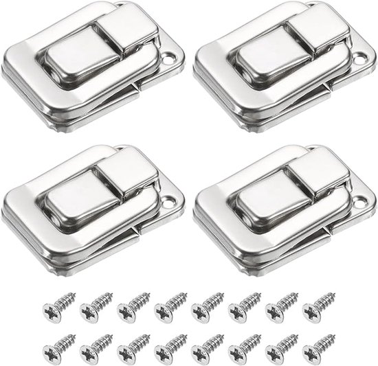 Möbelschlösser – 10 Stück Klappverschlüsse, 40 Mm X 27 Mm (l X B), Moraillon-eisenschlösser Für Schmuckkästchen, Holztruhen, Werkzeugschränke, Silber