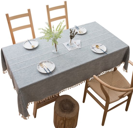Waschbare Tischdecke In Leinenoptik Aus Wasserabweisendem Polyester Mit Lotus Effekt Kratzfest, Schnelltrocknend 1 Stück Für Esszimmer Oder Balko