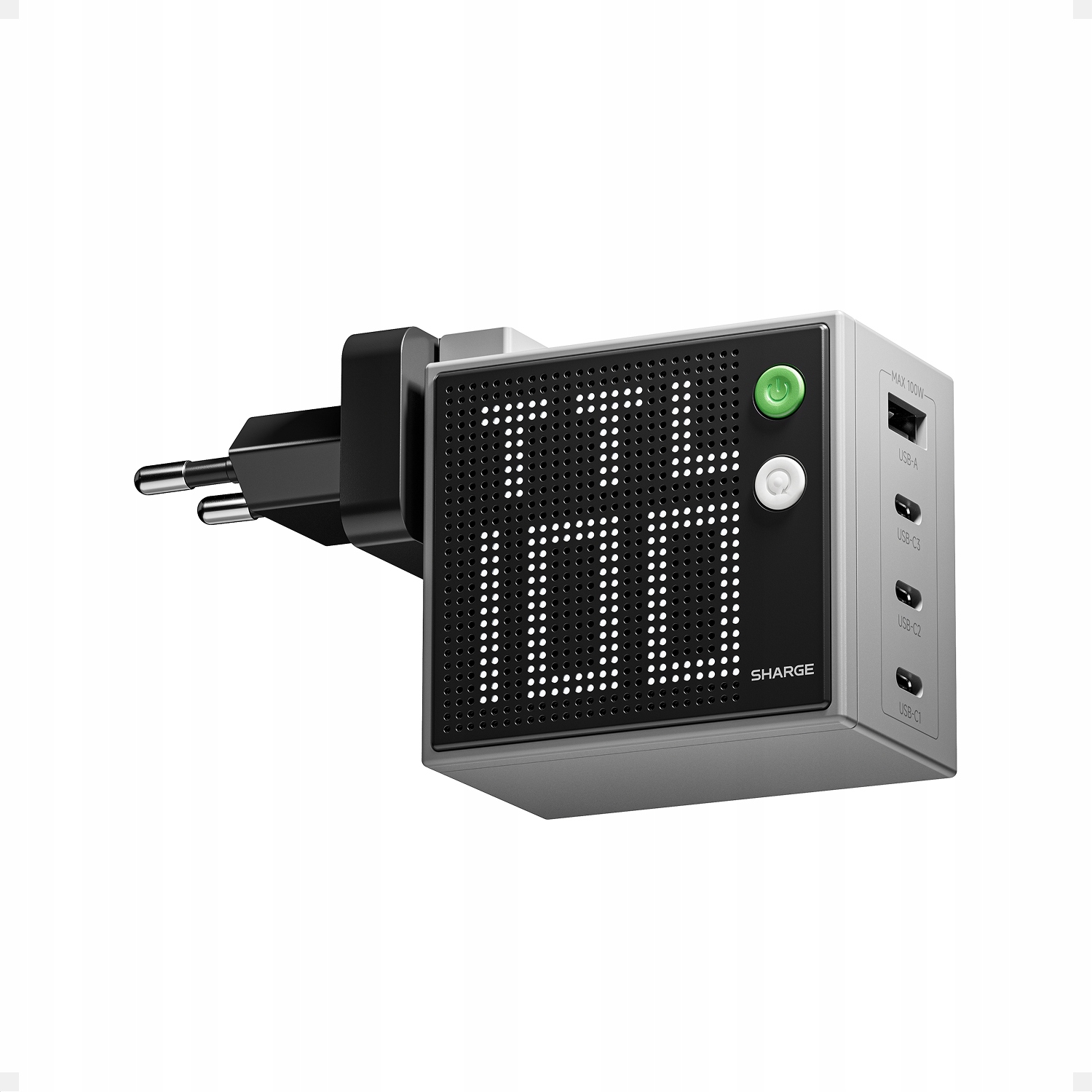 Gan Sharge Pixel Charger 100w Grau Usb C Usb A Schnellladung Pd Qc