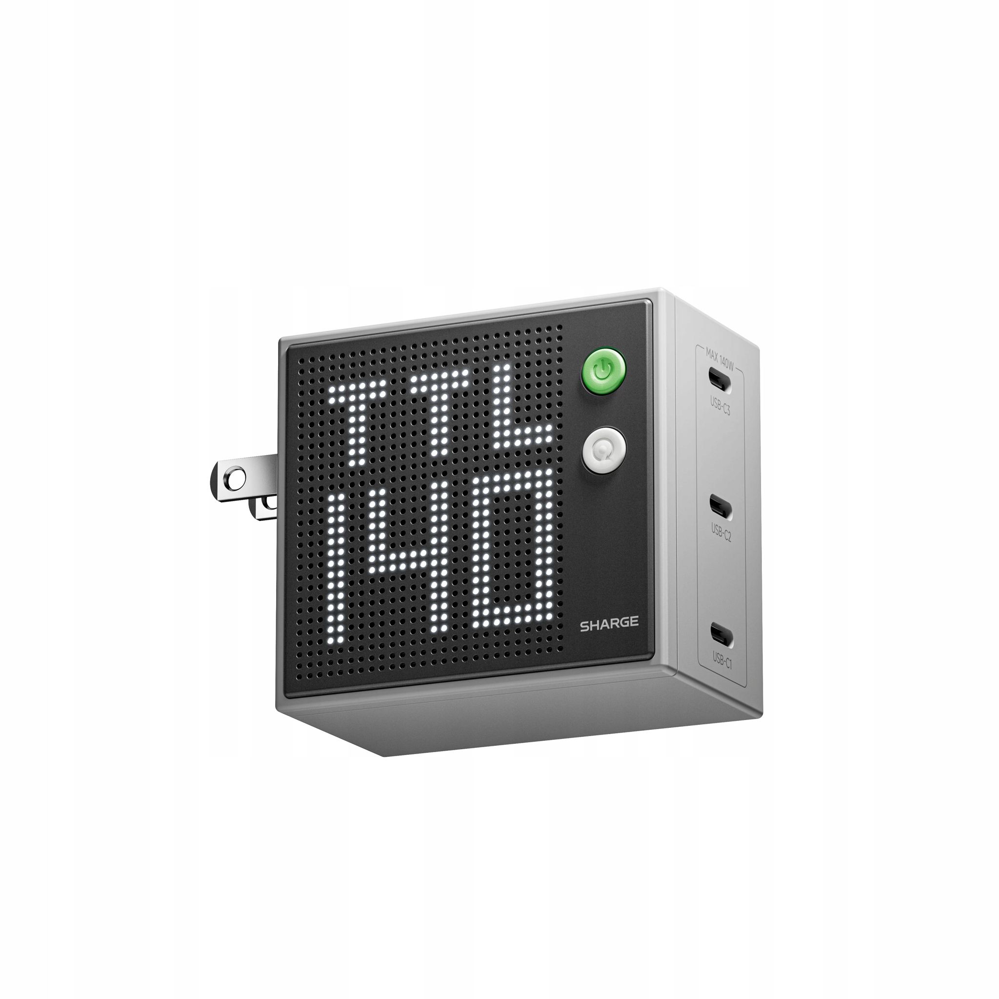 Gan Sharge Pixel Ladegerät 140w 3x Usb-c Schnellladefunktion Für Iphone, Grau
