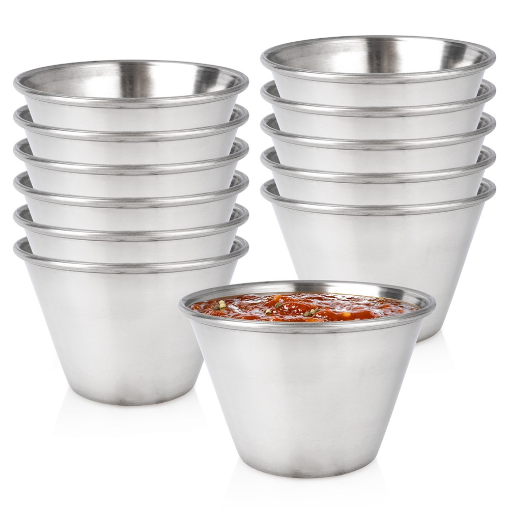 Edelstahl-dipschalen 7 Cm, 100 Ml 12 Stück.