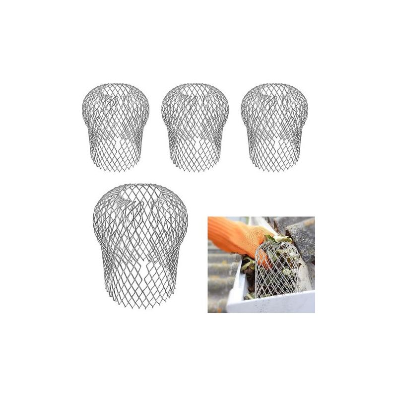 Set Aus 4 Metall-dachrinnenschutzgittern, Schutzgewebe Gegen Laub Und Moos An Dachrinnen Und Traufen