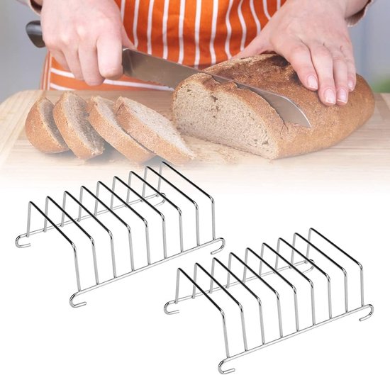 2-teiliger Brotkorb 8 Scheiben Toasthalter Edelstahl 304 Toastständer Heißluftfritteuse Serviettenhalter Silber Brotkorb Esszimmerzubehör Für Und