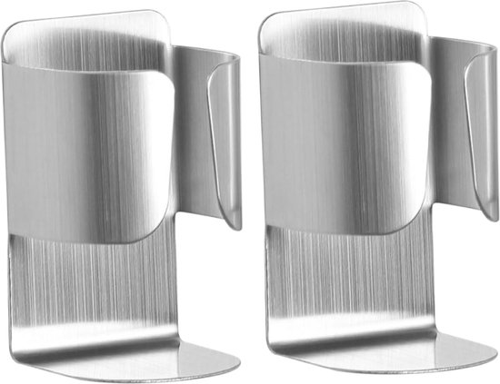 Elektrischer Zahnbürstenhalter, Wandregal Aus Edelstahl 304, Mit Klebefläche Für Elektrische Zahnbürste, Zahnpasta, Gesichtsreiniger (silber, 2er