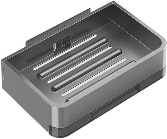 Wandseifenhalter Aus Edelstahl Ohne Bohren Selbstentleerende Seifenschale Mit 2 Haken, Abnehmbarer Duschseifenhalter Für Bad Und Küche, Grau 1 St