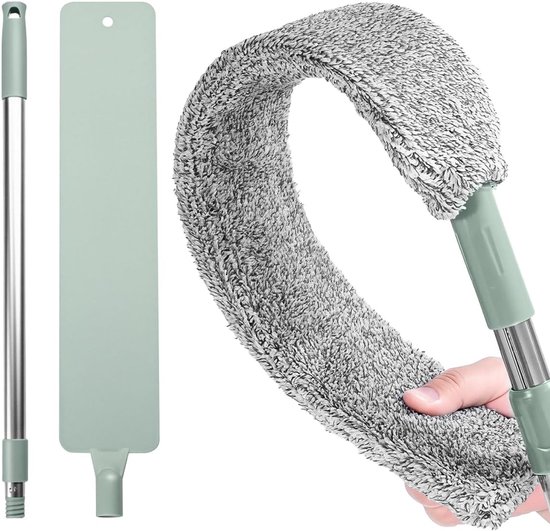 Ausziehbares Staubtuch Mit 3 Mikrofasertüchern – Grau/grün/silber