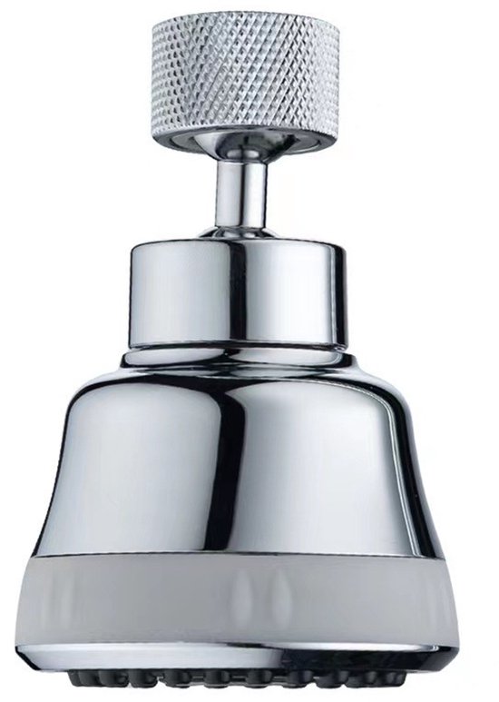4 Positionen Wasserhahn Luftsprudler 360° Drehbar Spritzschutz Ersatz Wasserhahnkopf Silber