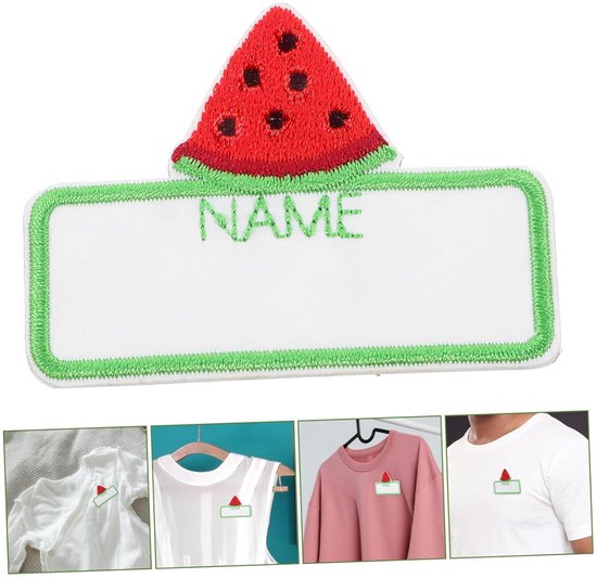 Kleidungsetiketten 20 Stück Selbstklebende Kleidungsetiketten Namensschild Stoffaufnäher Selbstklebend Grün 5,5 X 4,5 Cm