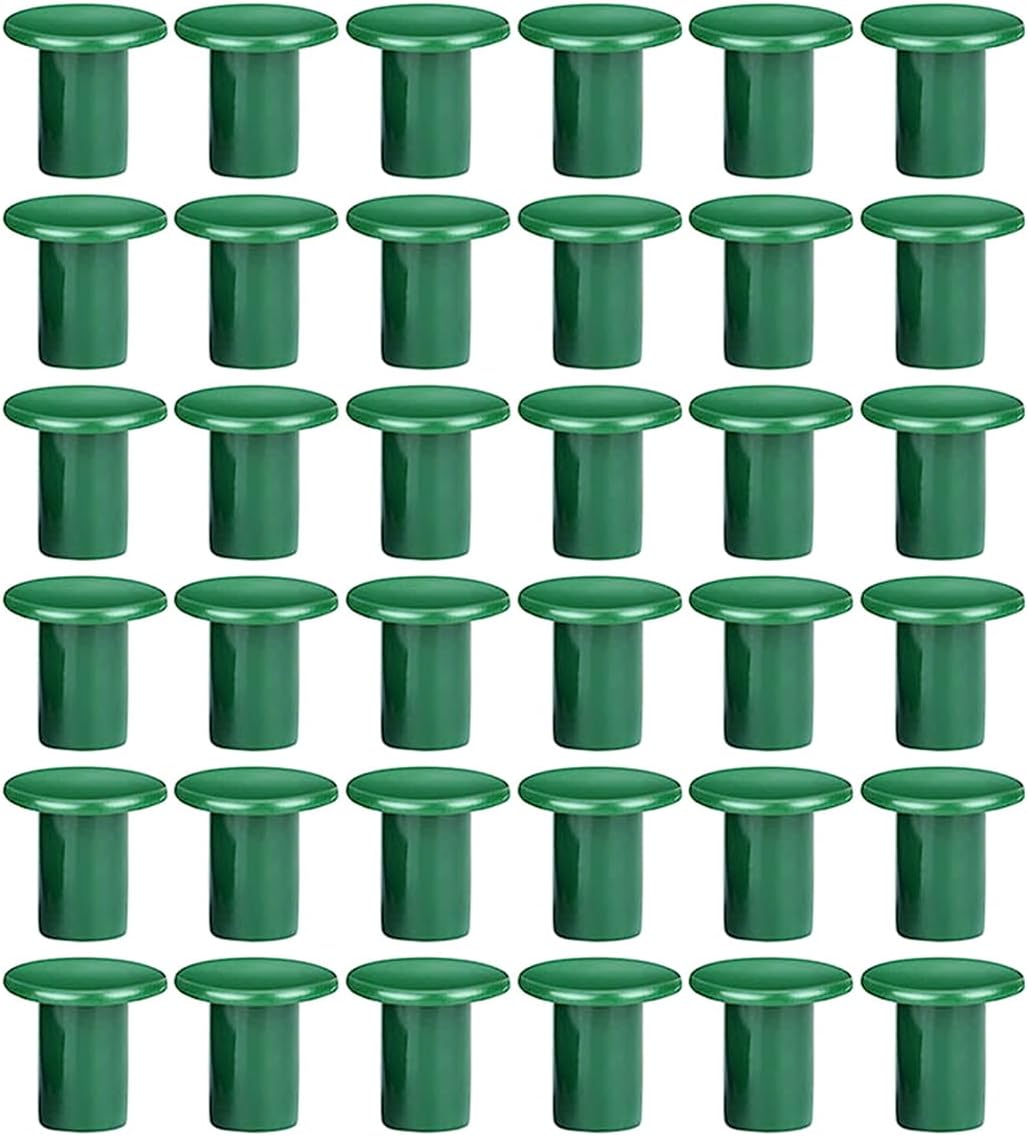 Set Mit 36 Grünen Gummischutzkappen Für Bambusstängel, Pflanzenstützen Und Pfähle